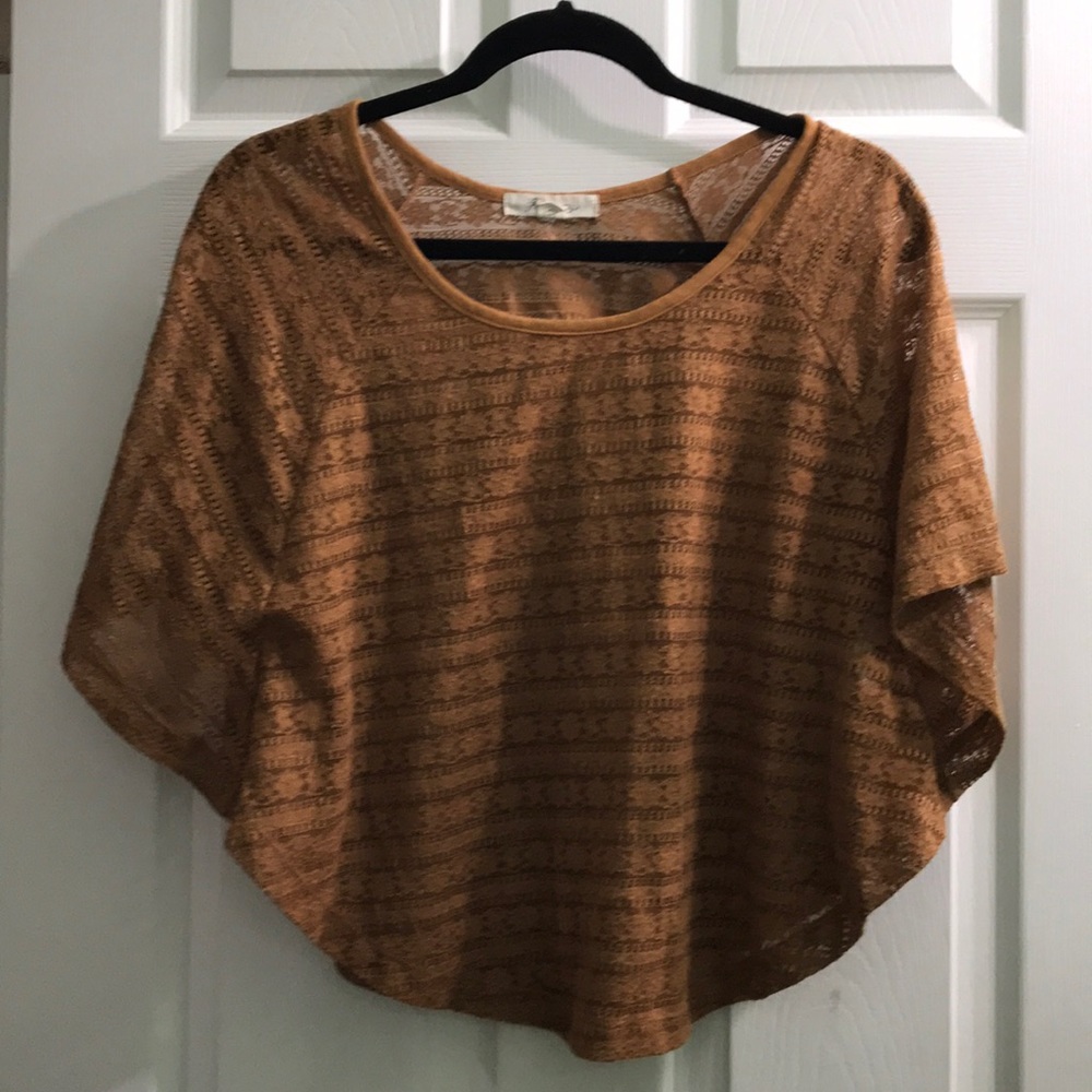 Tan boho free flow top